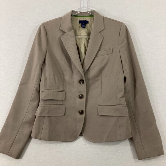 J. Crew Women's Tan Cream 100% Wool Blazer size 6 Office Career Preppy - Picture 1 of 11
